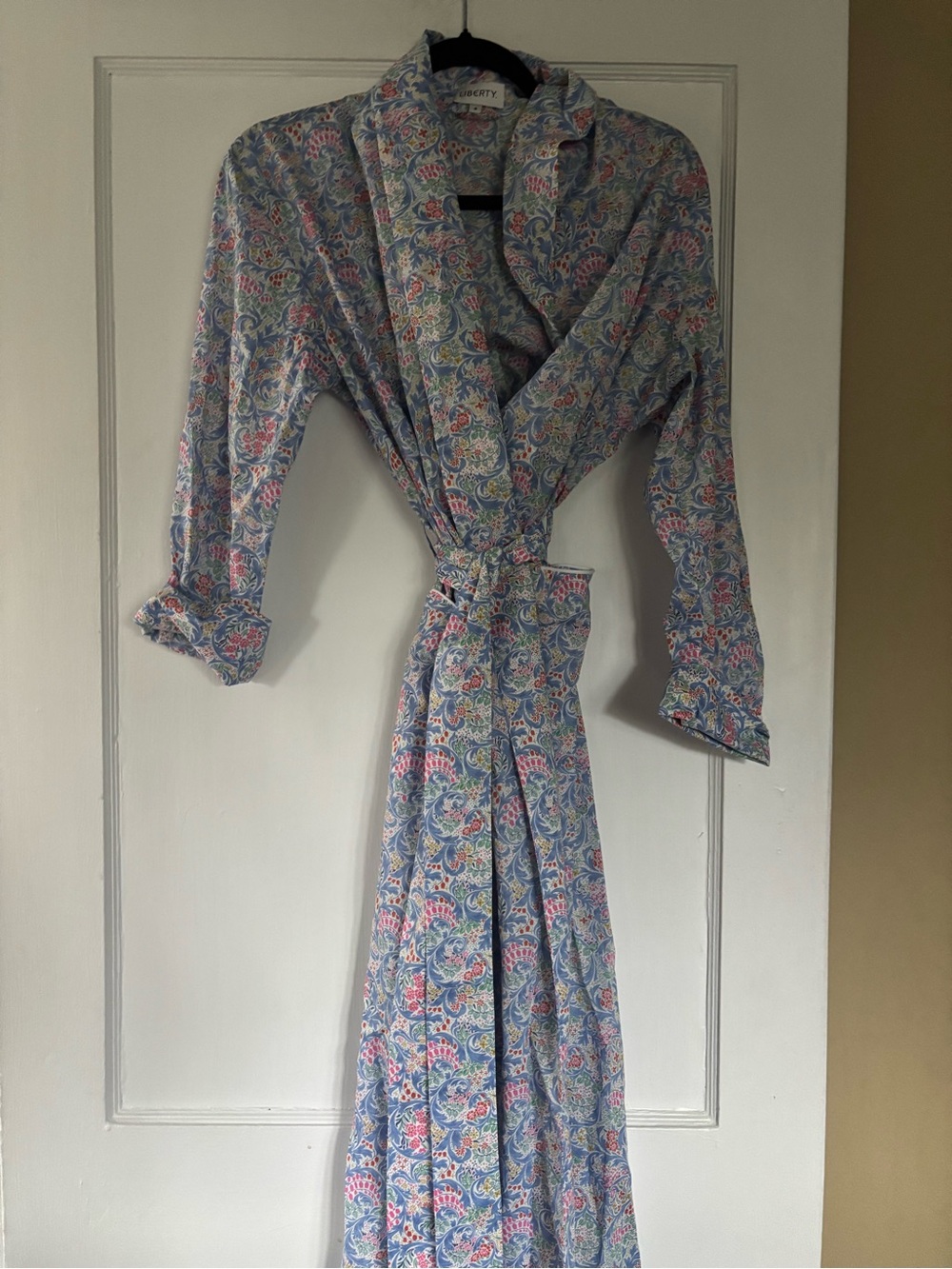 Liberty Floral Cotton Shirt - Light Blue, Pink & Green